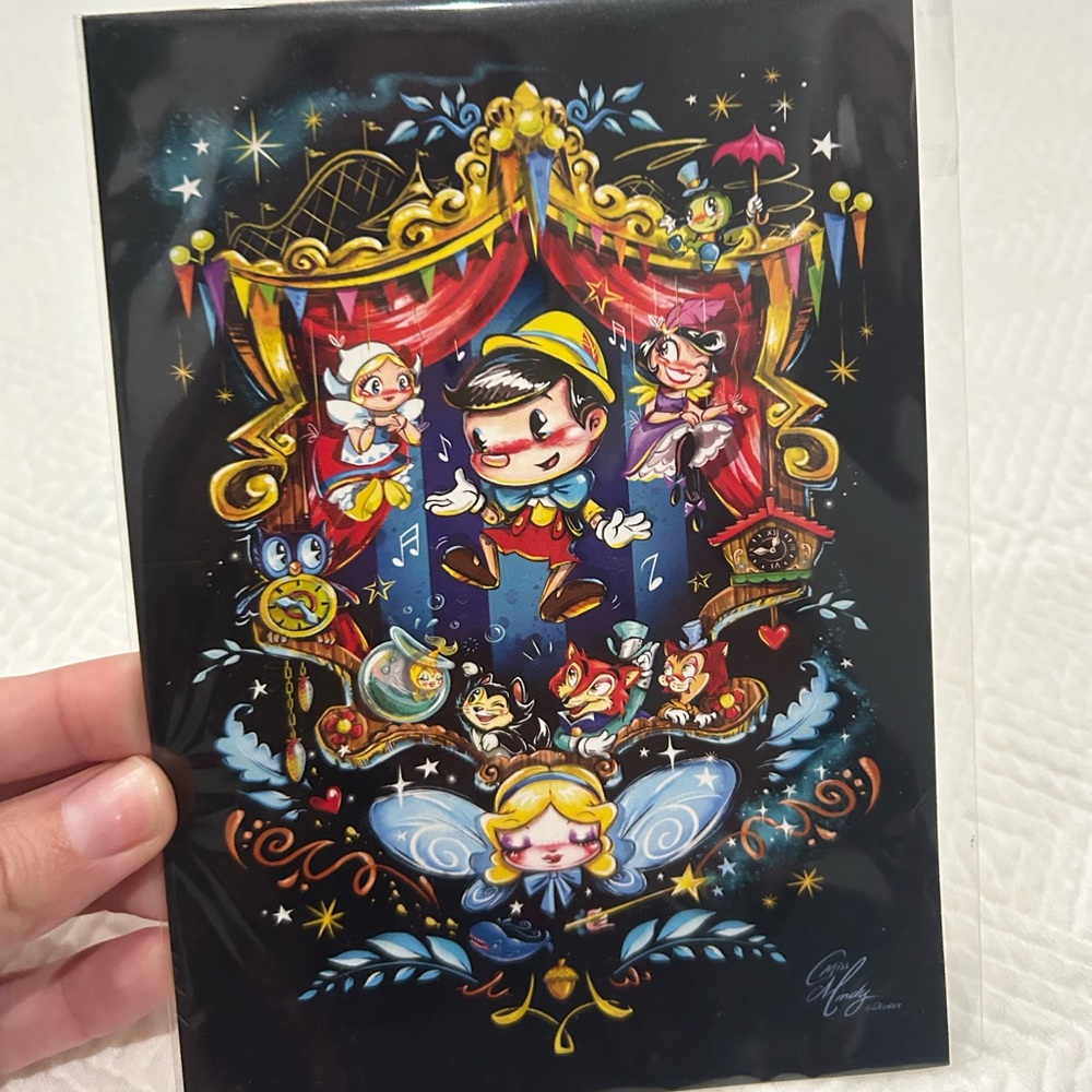 NEW wonderground Disney Parks Colorful Pinocchio Art Print